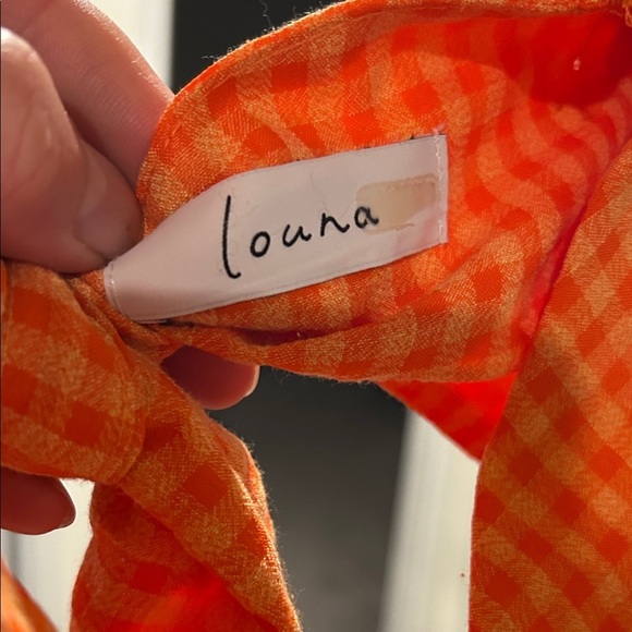LOUNA Vibrant Orange Checkered Mini Dress - Picture 2 of 6